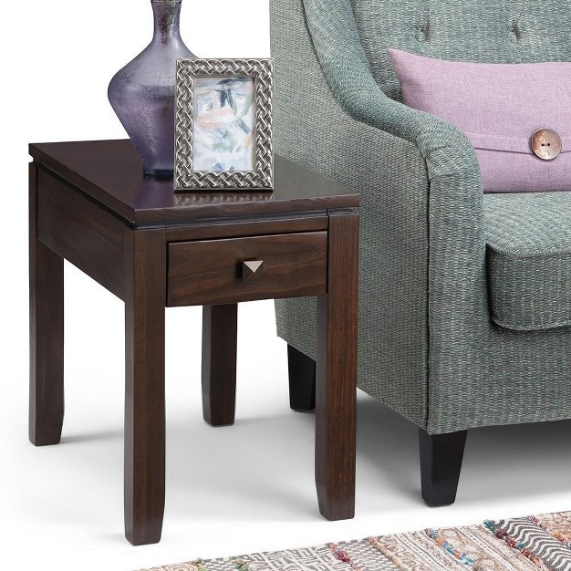 Simplihome Narrow End Table Cosmopolitan Mahogany Brown