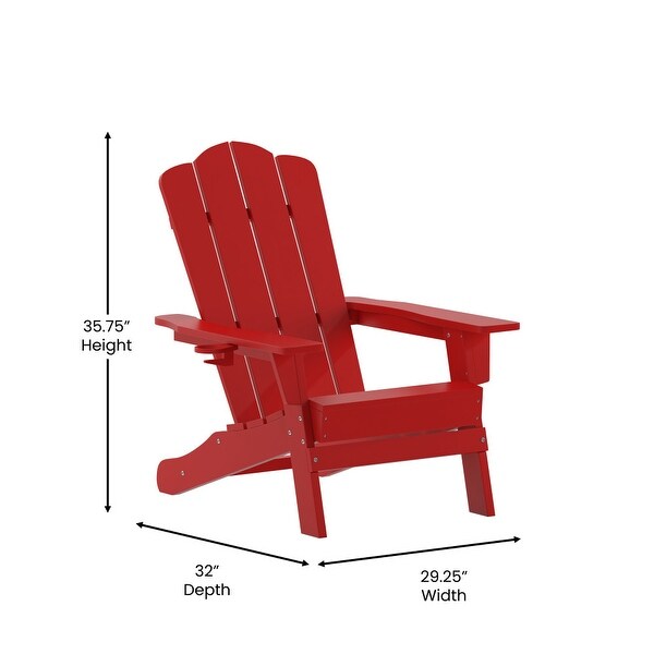 Commercial Grade AllWeather Adirondack Chair with Swiveling Cupholder