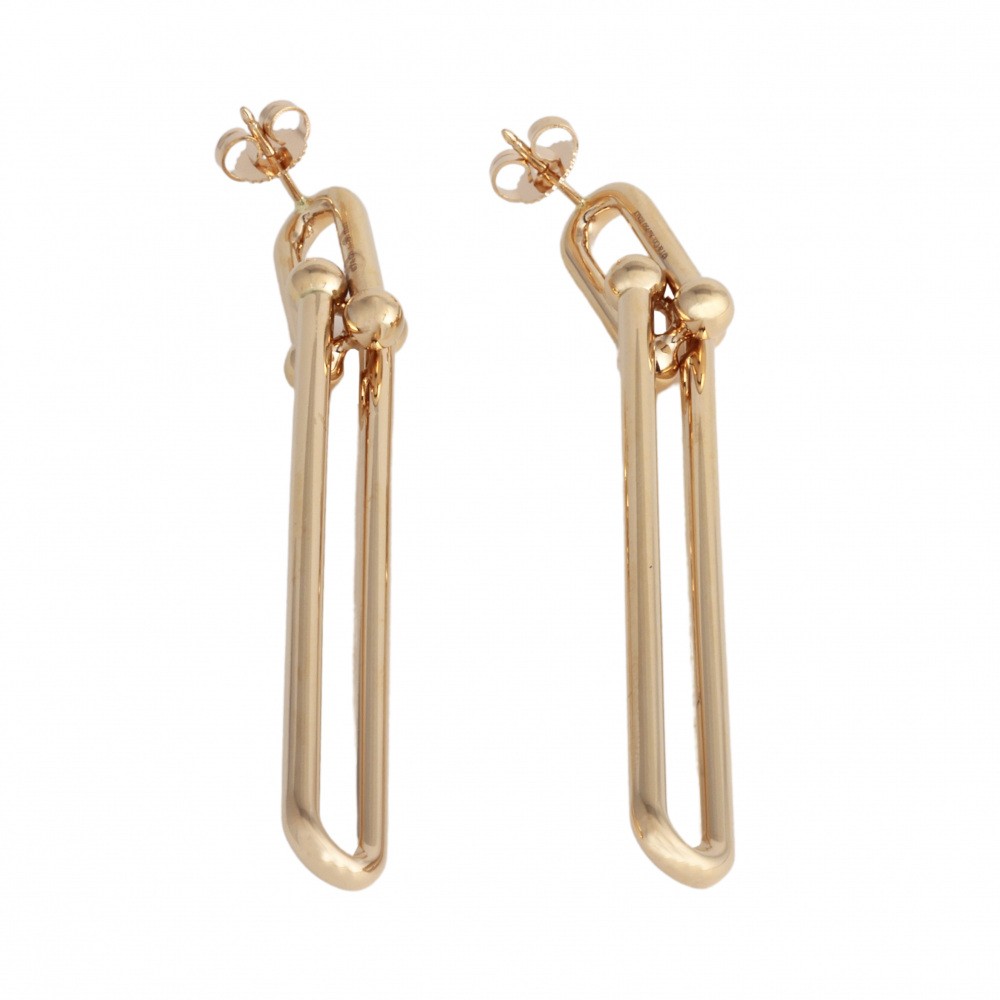 Tiffany & Co. Hardware Double Link Earrings 18K Rose Gold
