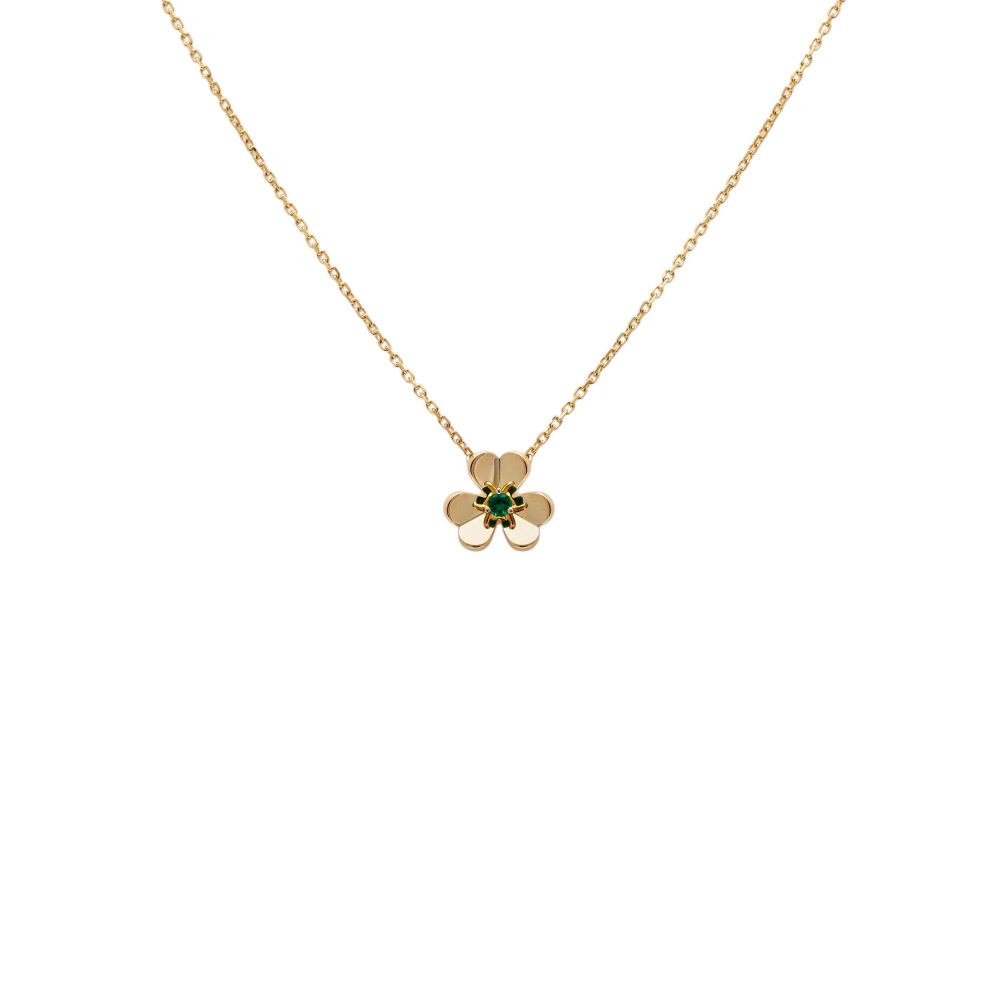 Van Cleef & Arpels Frivole Necklace 18K Yellow Gold Emerald VCARP7SB00
