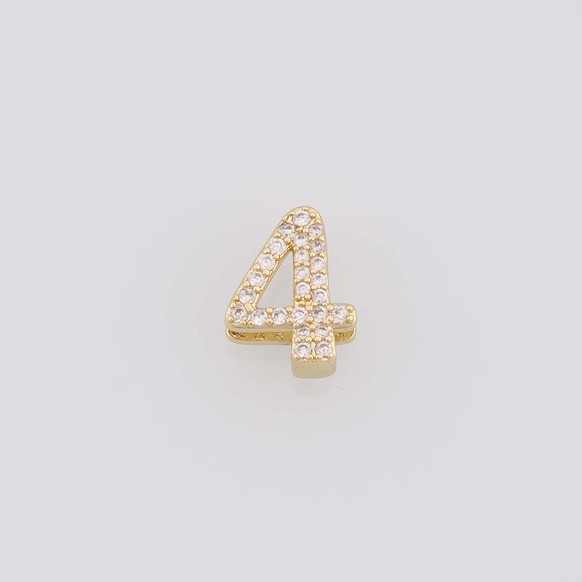 18K Gold Filled Number Spacer Beads,CZ Micro Pave Number Spacer Beads,DIY Jewelry Making Supply