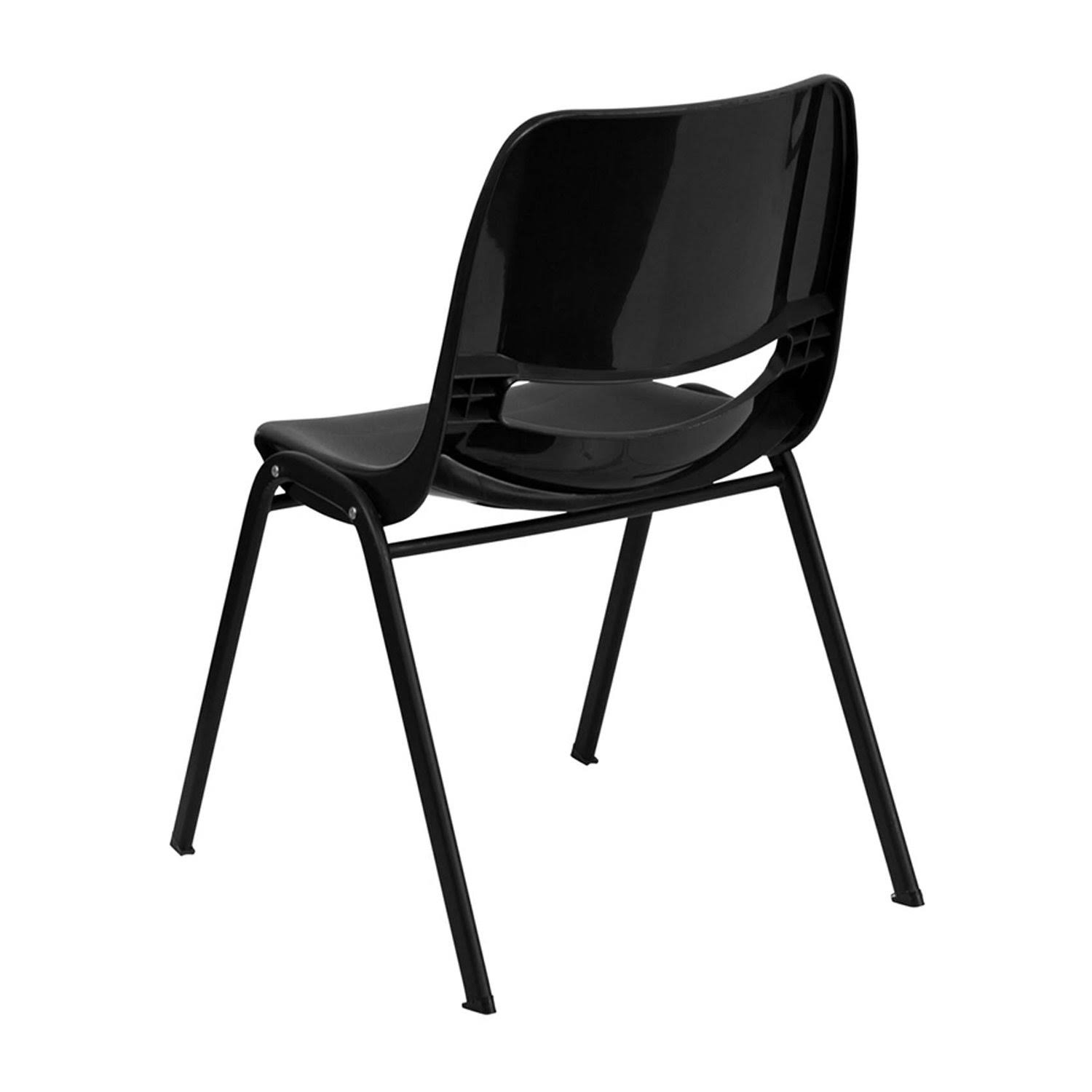 Flash Furniture HERCULES - Chair - ergonomic - mid-back - plastic, 18 gauge powder-coated steel - black (pack of 5)