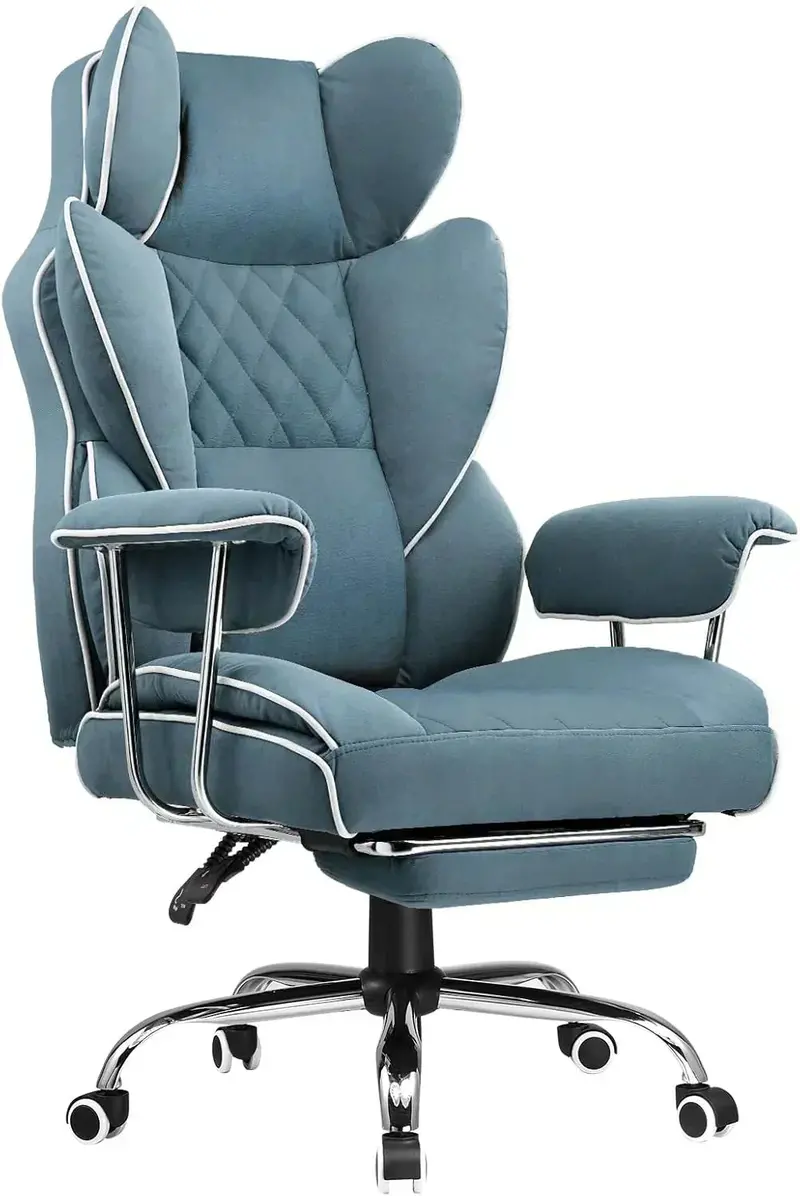 Premium High-Back Leather Gaming Chair – Includes Footrest and Executive Comfort Features