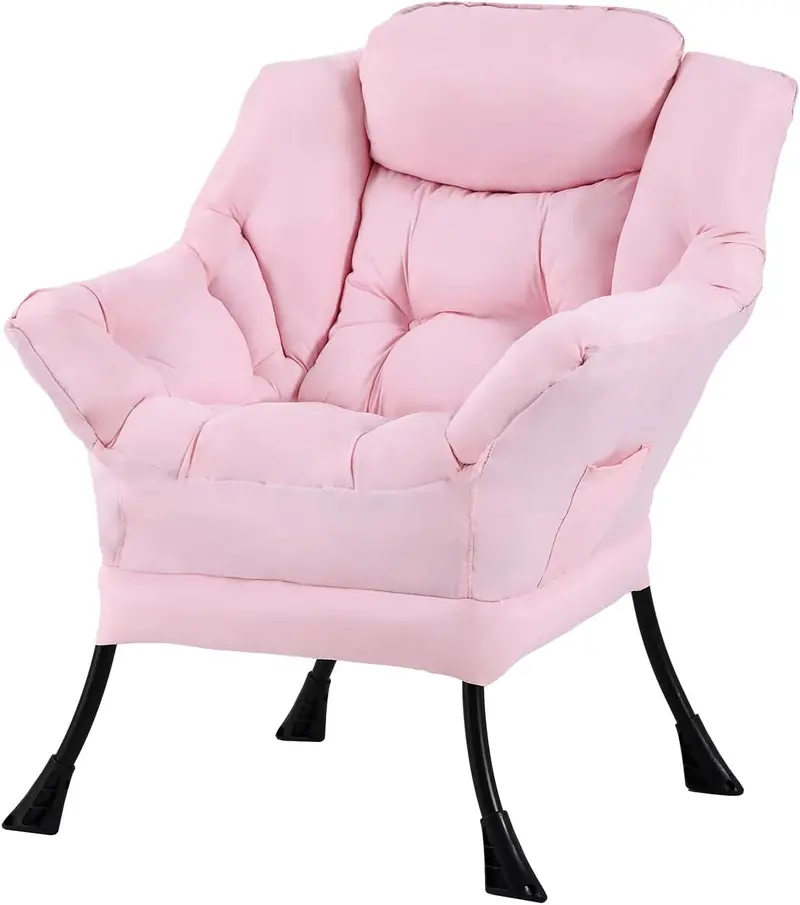 Tiita Modern Lazy Lounge Chair with Matching Ottoman – Large Leisure Armchair Set