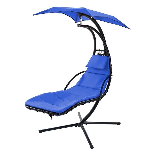 Hanging Chaise Lounger with Removable Canopy