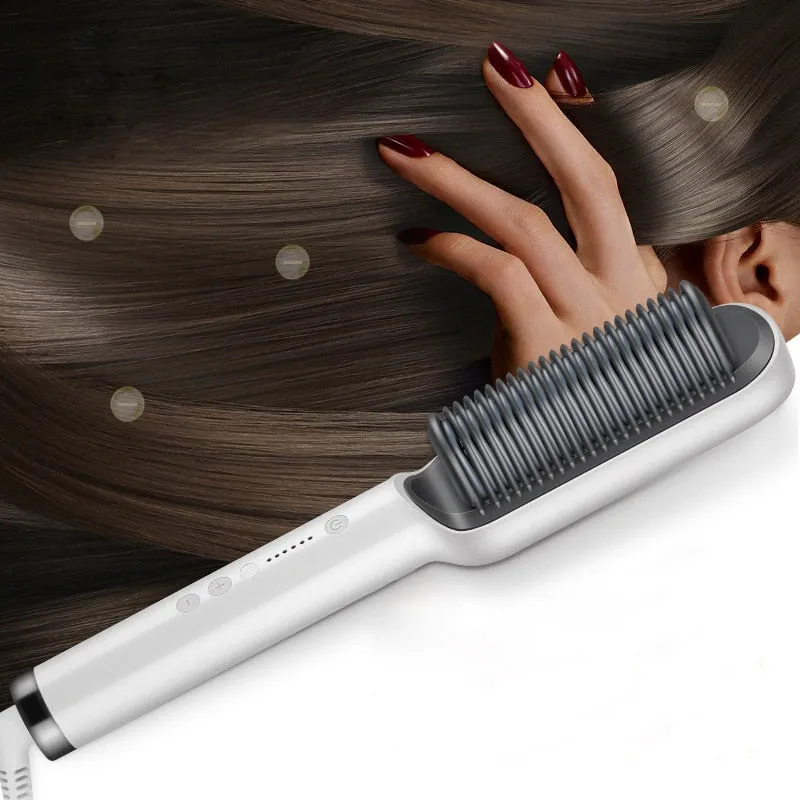 PROFESSIONAL 2-In-1 Hair Straightener Curler Hot Air Comb