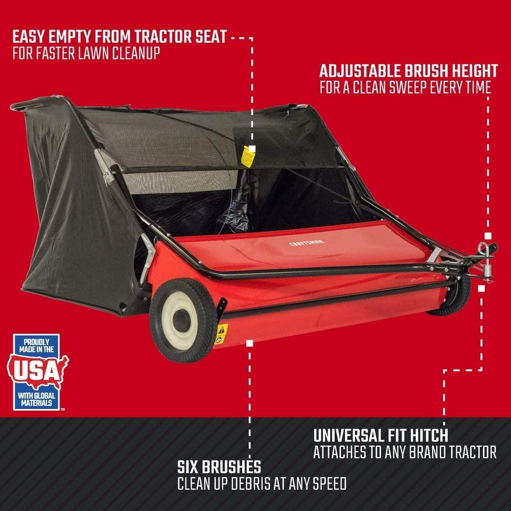 CRAFTSMAN CMXGZBF7124546 52 Tow Lawn Sweeper, Black