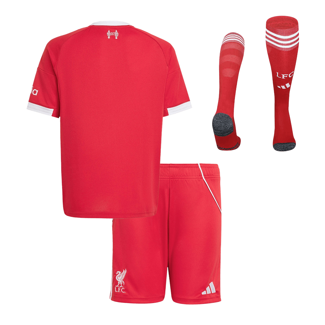 Liverpool Home Kids Soccer Jerseys Full Kit 2025/26