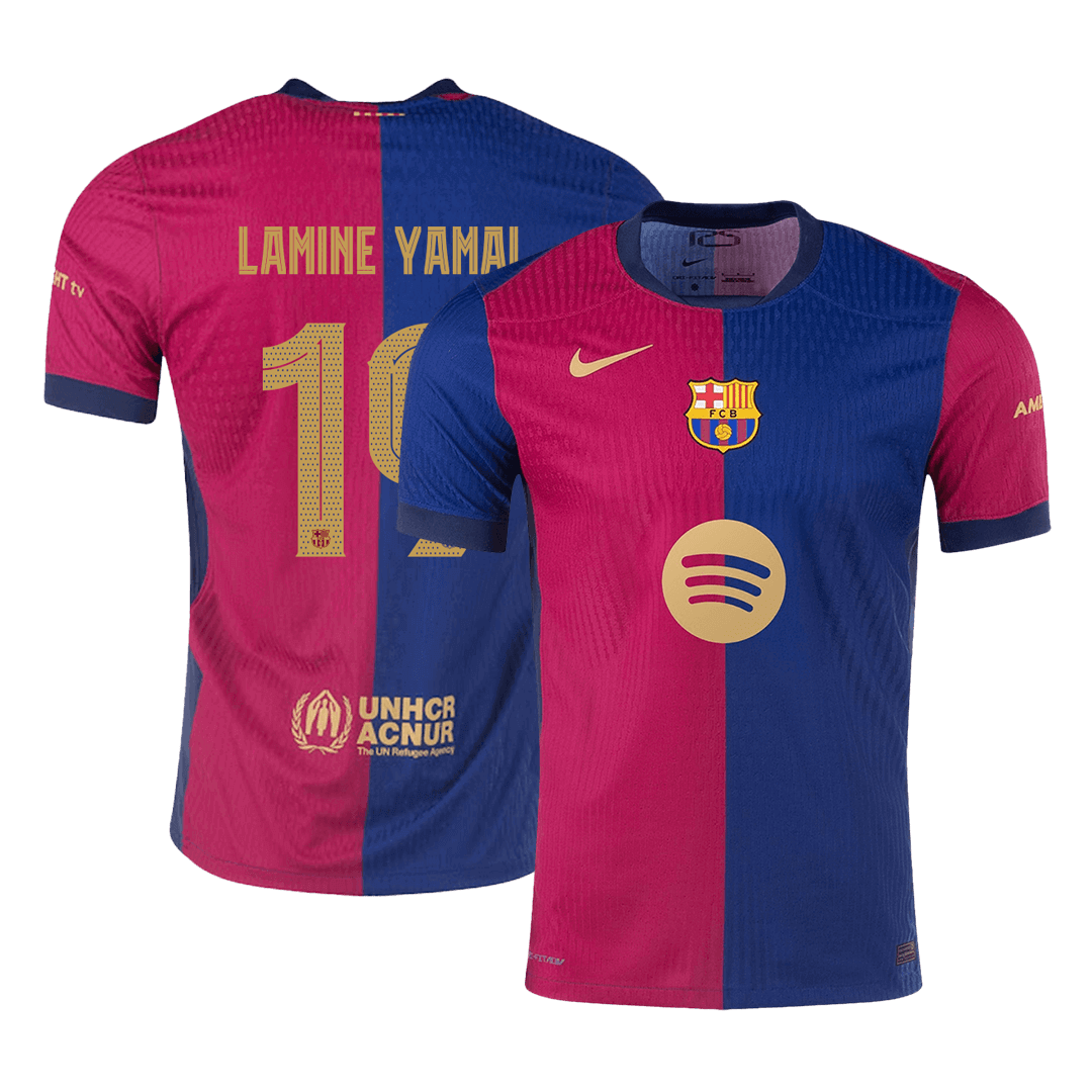 LAMINE YAMAL #19 Barcelona Home Player Version Jersey - UCL(Spotify Logo Without Text)