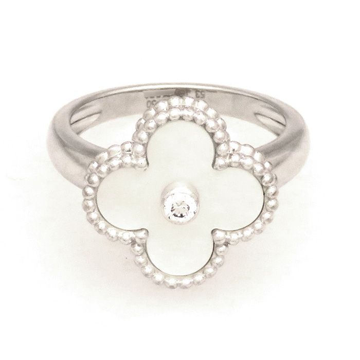 Van Cleef & Arpels Vintage Alhambra Ring 18K White Gold