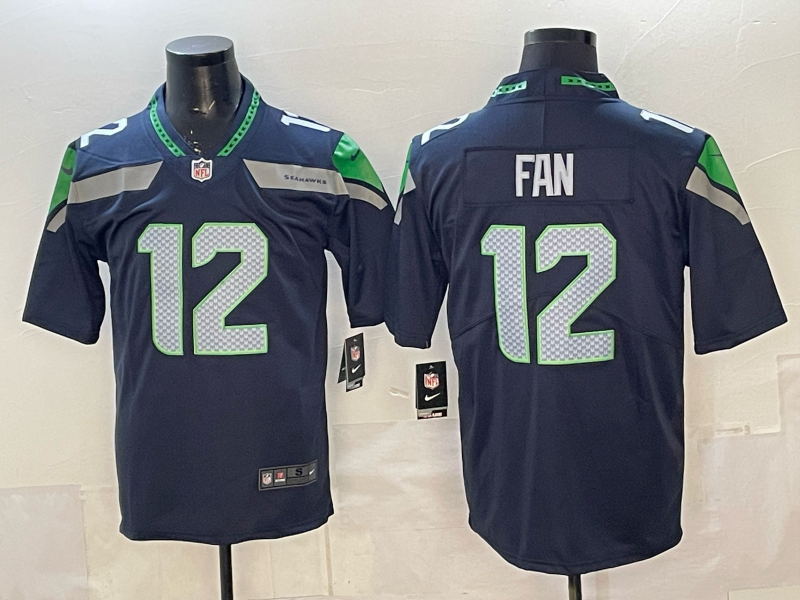 Men's Seattle Seahawks 12th Fan Navy Game Team Jersey