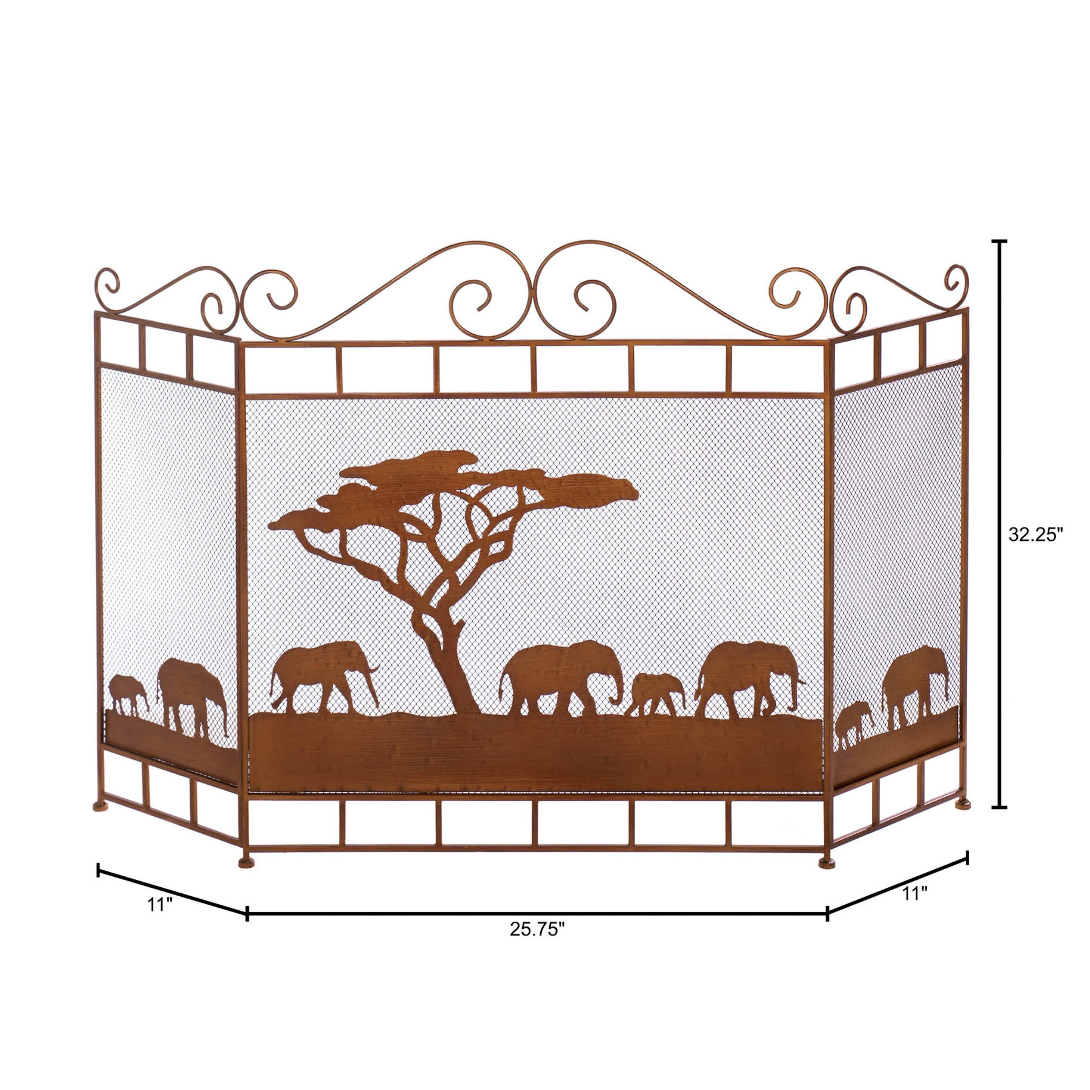 Zingz u0026 Thingz Tuscan-design Fireplace Screen, 4505039V, Black