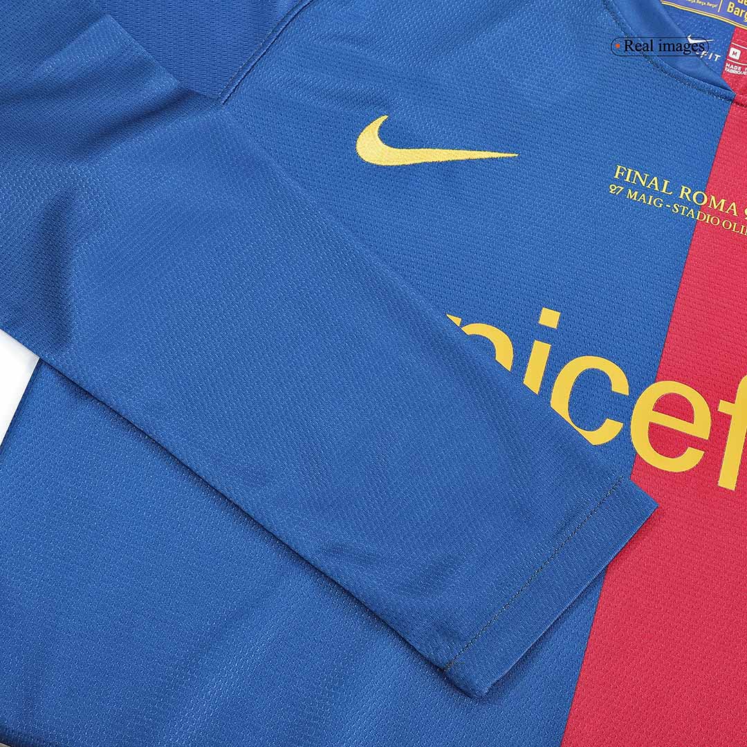 Retro Soccer Jersey Barcelona Home Long Sleeve 2008/09 - UCL Final