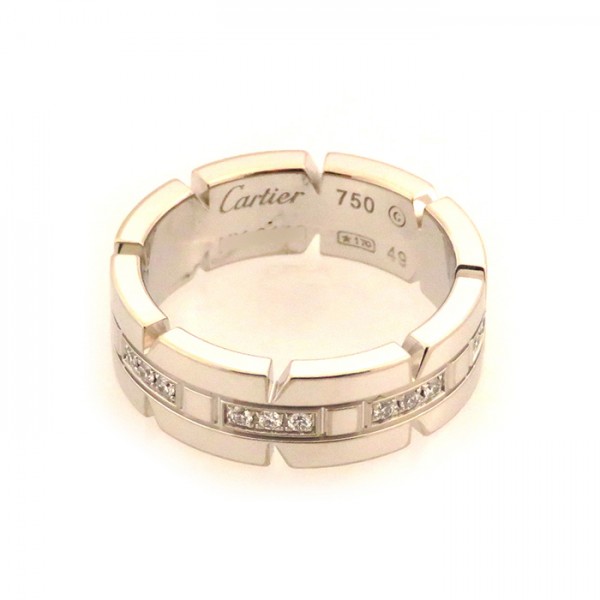 Cartier Tank Française Diamond Ring 18K White Gold