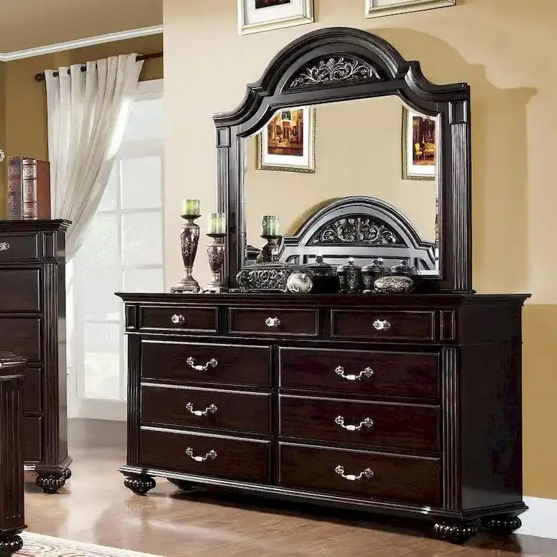Vame Traditional 9-Drawer Dresser and Matching Mirror Set – Furniture of America