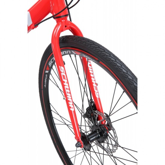 Kempo Hybrid Bike, 700c wheels, 21 speeds, mens frame, red