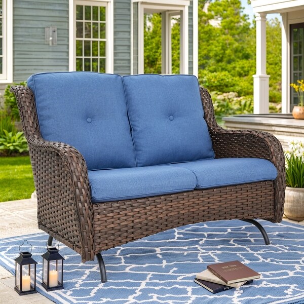 Outdoor Glider Bench Patio Loveseat Sofa
