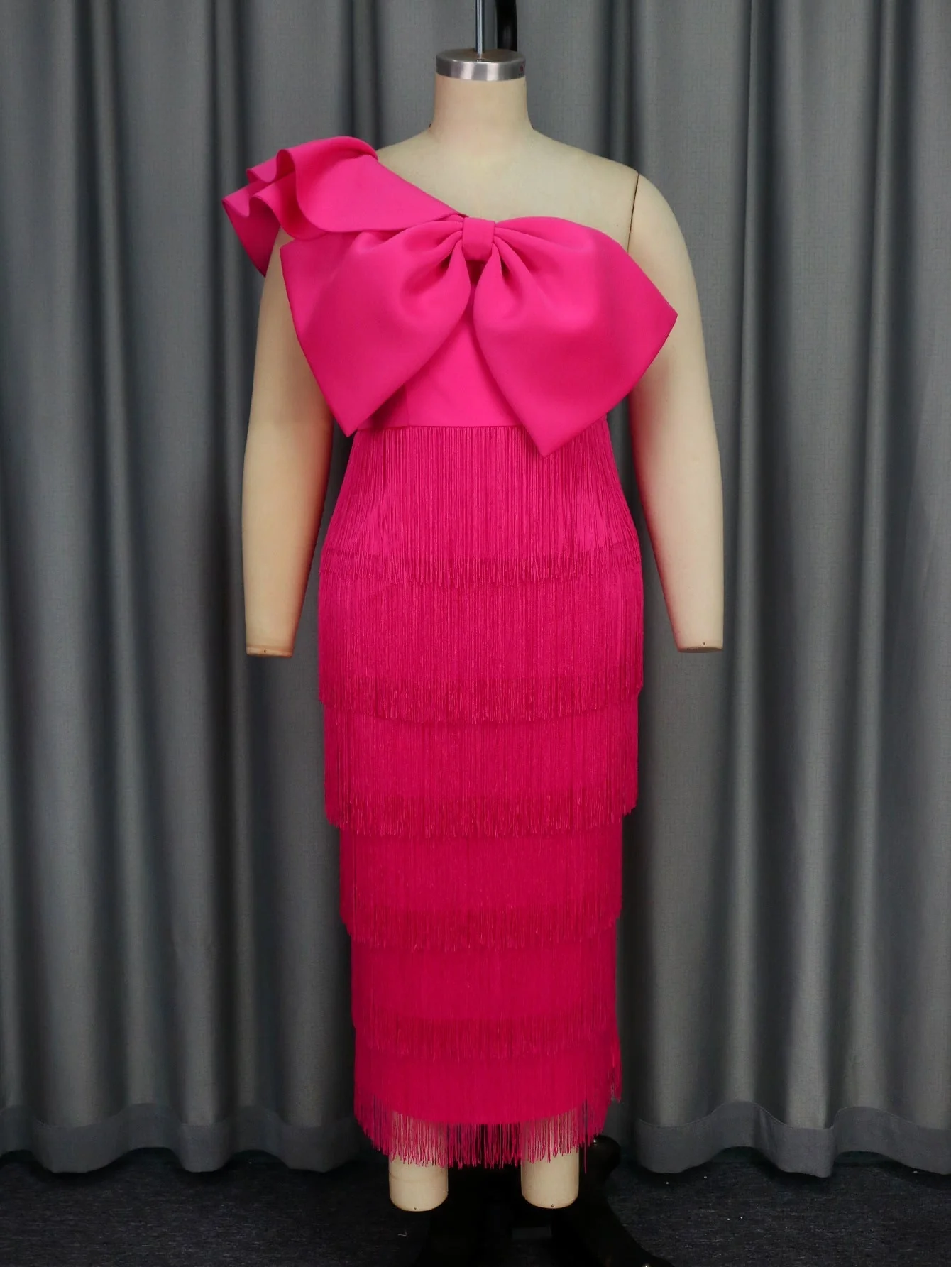 One Shoulder Maxi Dress with Bow DetailClistos