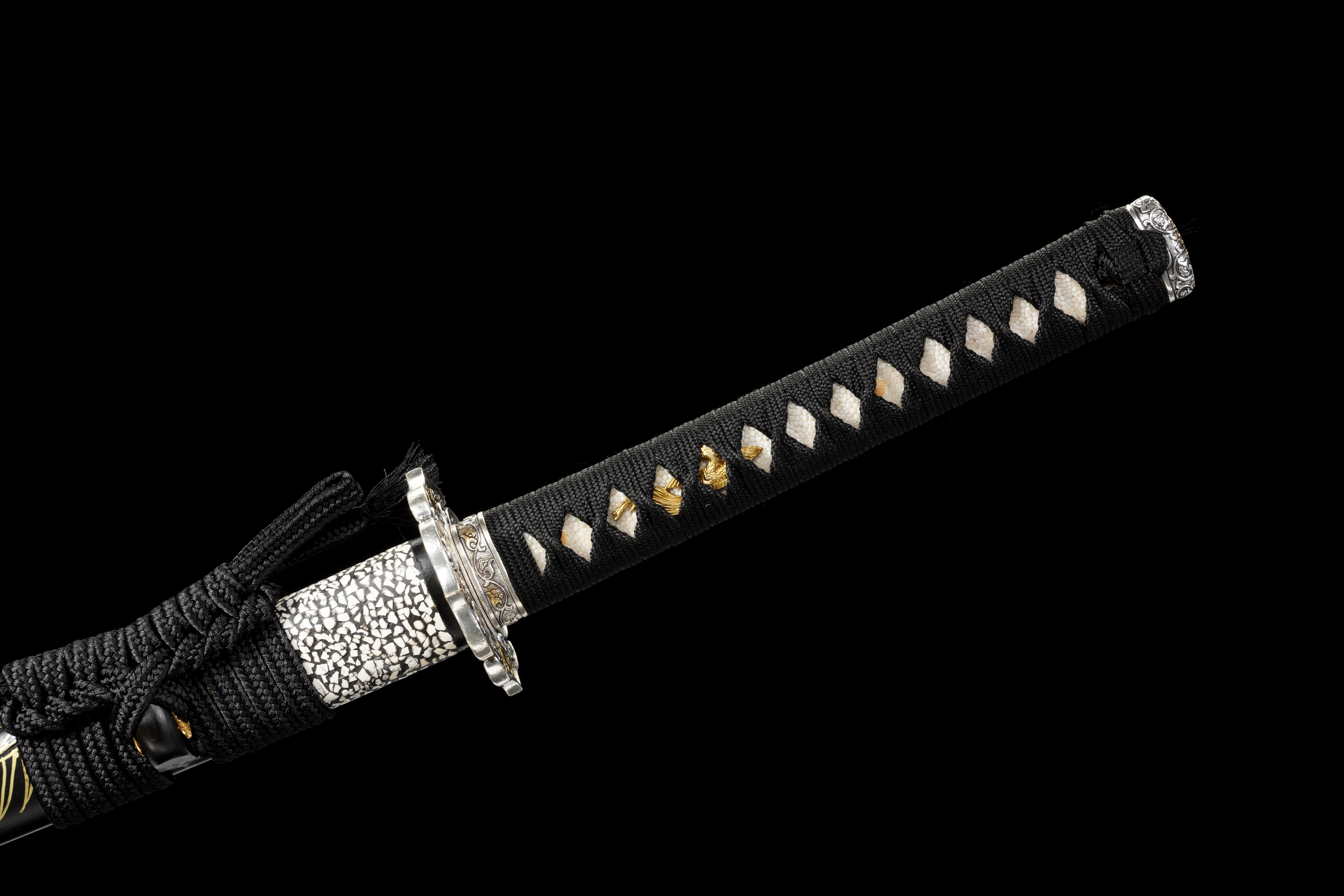 Handmade Japanese Katana Damascus Folded Steel Clay Tempered Full Tang