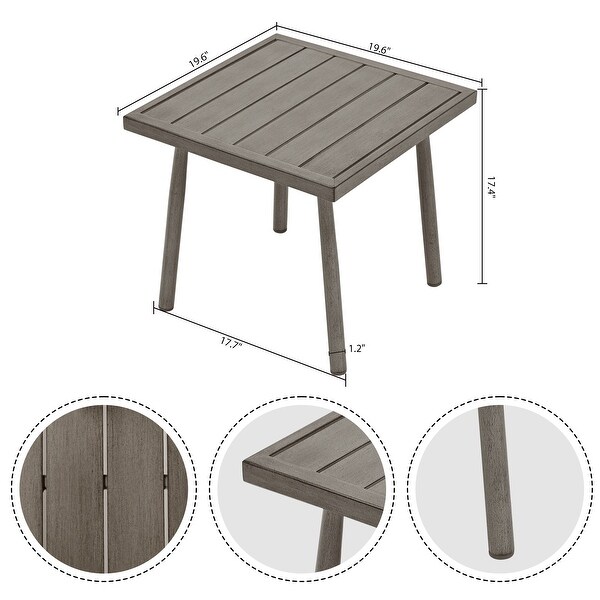 3Piece Aluminum Patio Conversation Set with Webbing Chair Back and Cushions