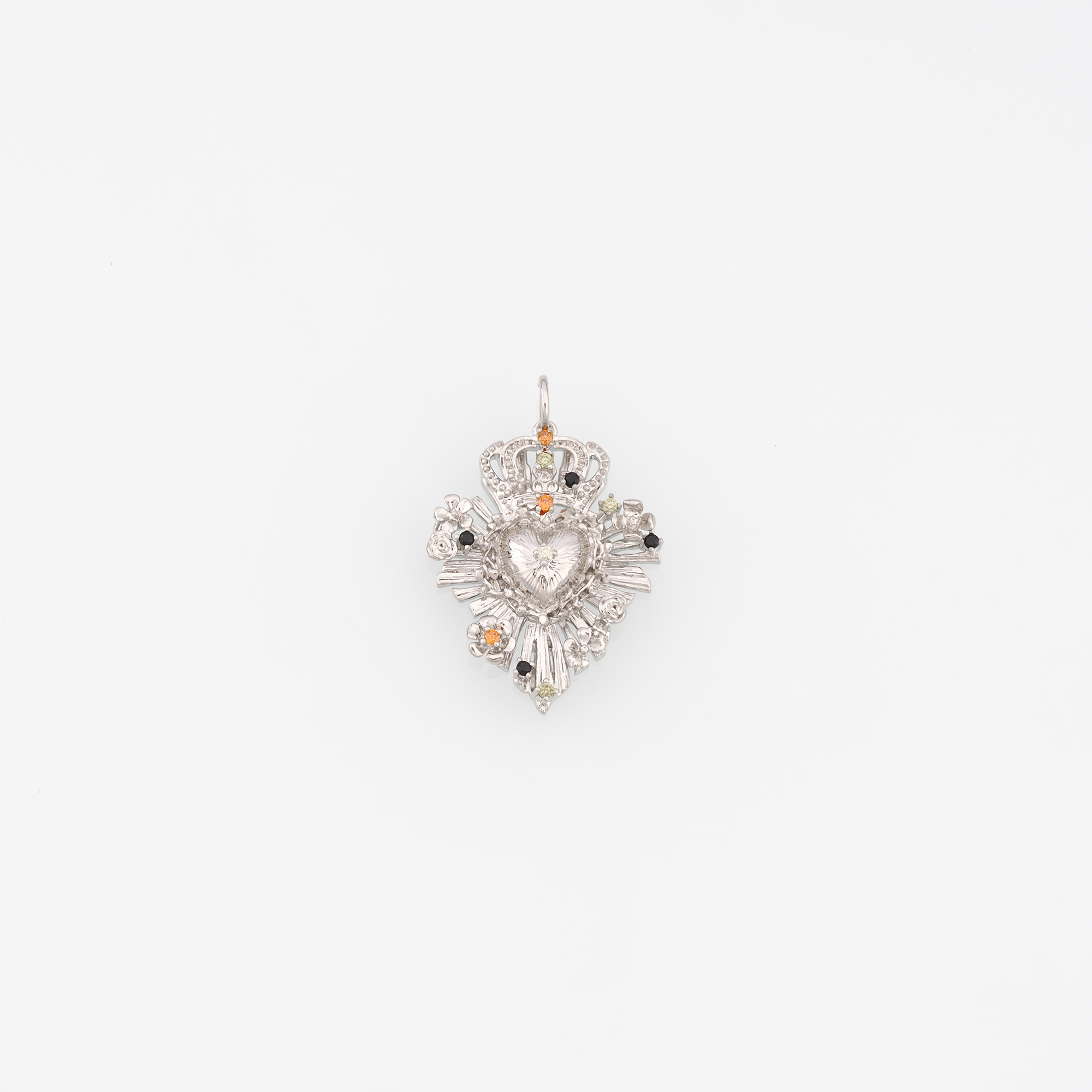 18K Gold Filled Sacred Heart Pendant,CZ Micro Pave Religious Charm Earrings Necklace for DIY Jewelry Making Supply