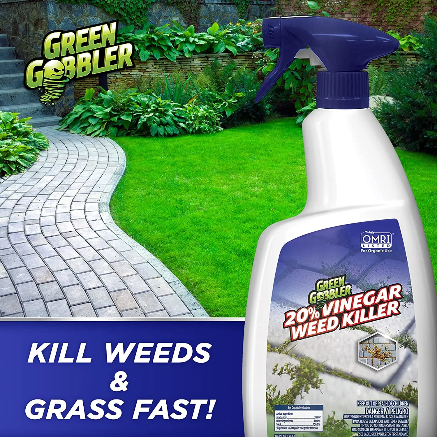 Green Gobbler 20% Vinegar Weed and Grass Killer ,1 Gallon Spray