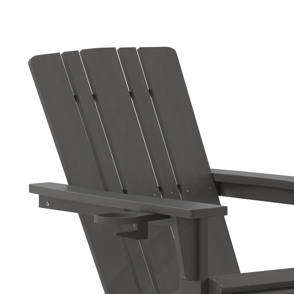 AllWeather Adirondack Chair with Pullout Ottoman and Cupholder