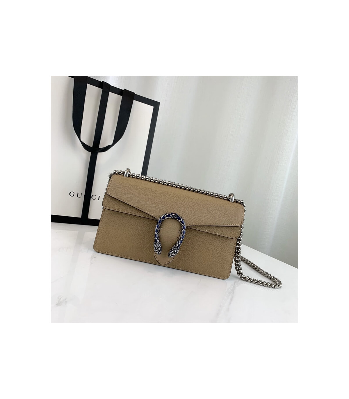Gucci Dionysus Small Shoulder Bag in Apricot Leather