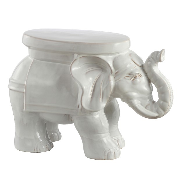Ceramic Garden Stool Antique White Jonathan Y