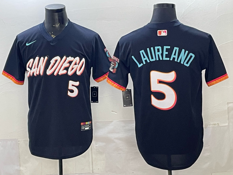 Men's San Diego Padres Ramon Laureano #5 Obsidian 2026 City Connect Stadium Jersey