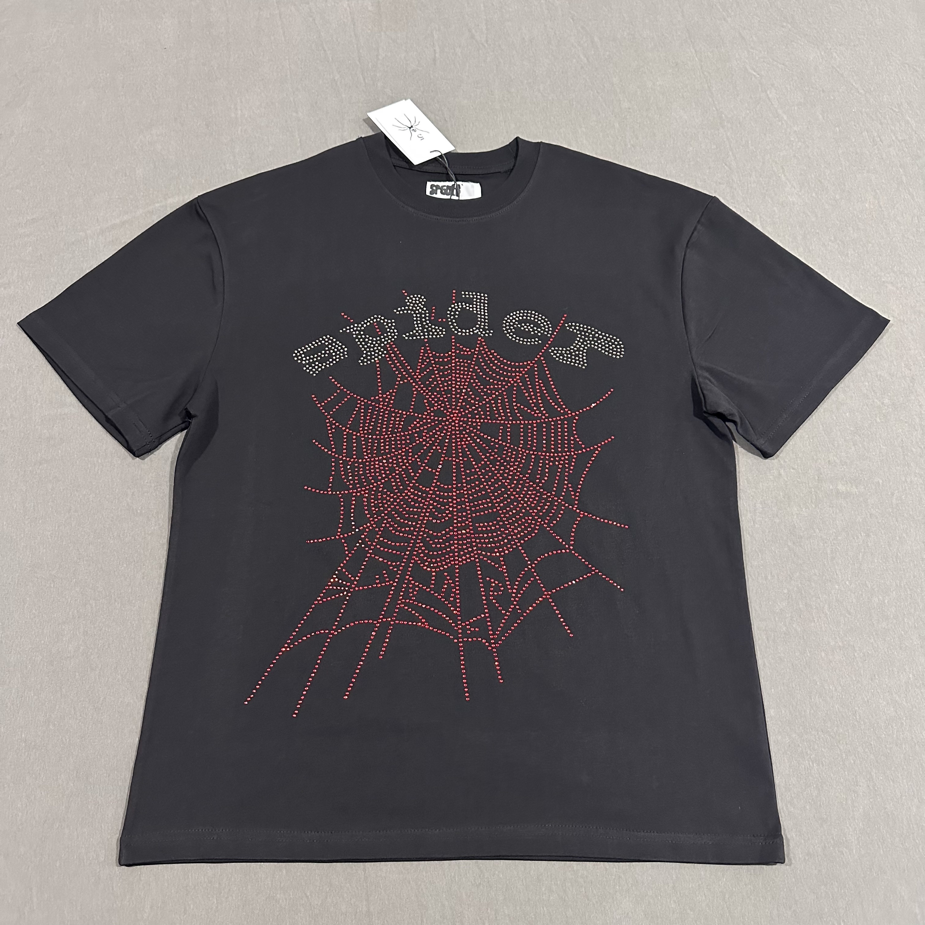 Spider Rhinestone Casual Short-Sleeve - cnluxepick