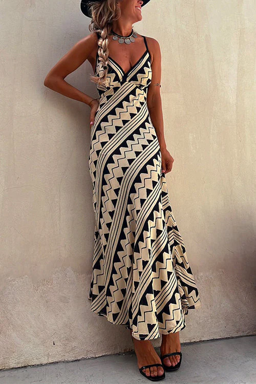 Geometric Print Maxi DressClistos