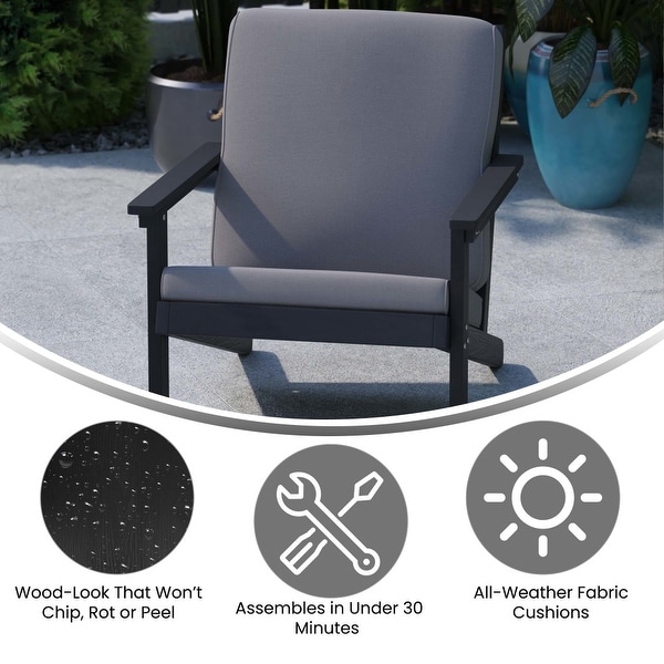 AllWeather Poly Resin Adirondack Style Chair and Cushions