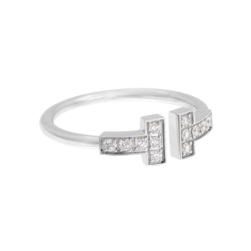Tiffany & Co. Tiffany T Wire Ring 18K White Gold Diamond 60147226