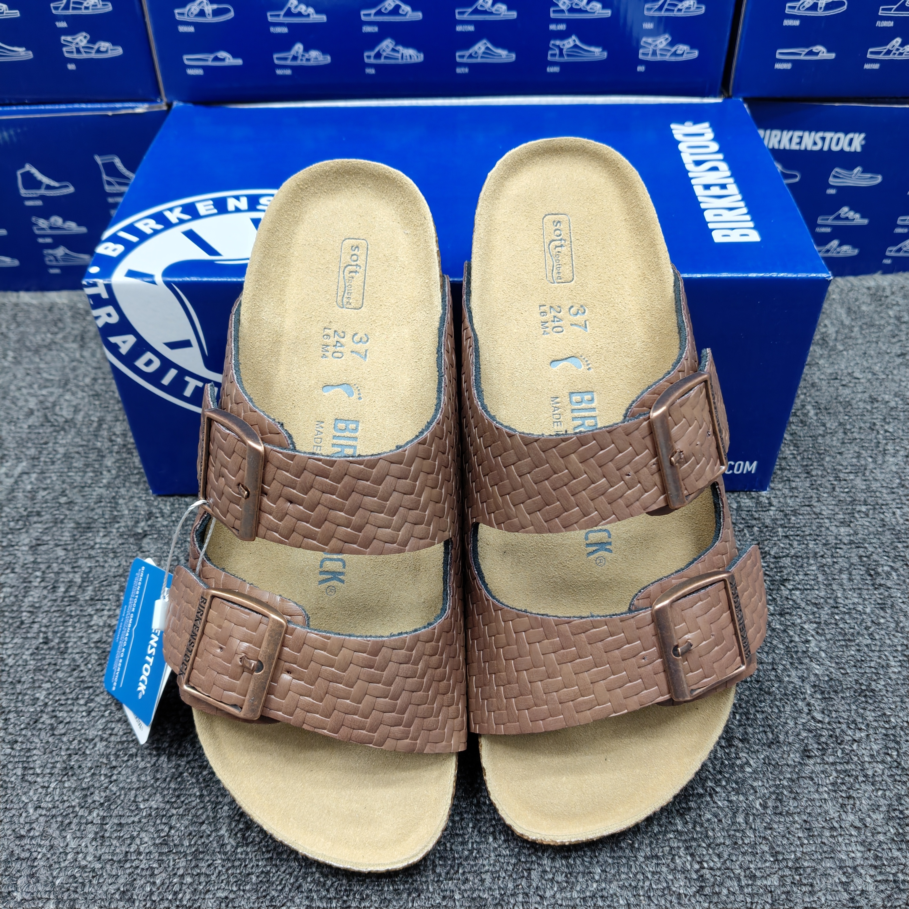 Birkenstock Arizona Leather Embossed Casual Sandals