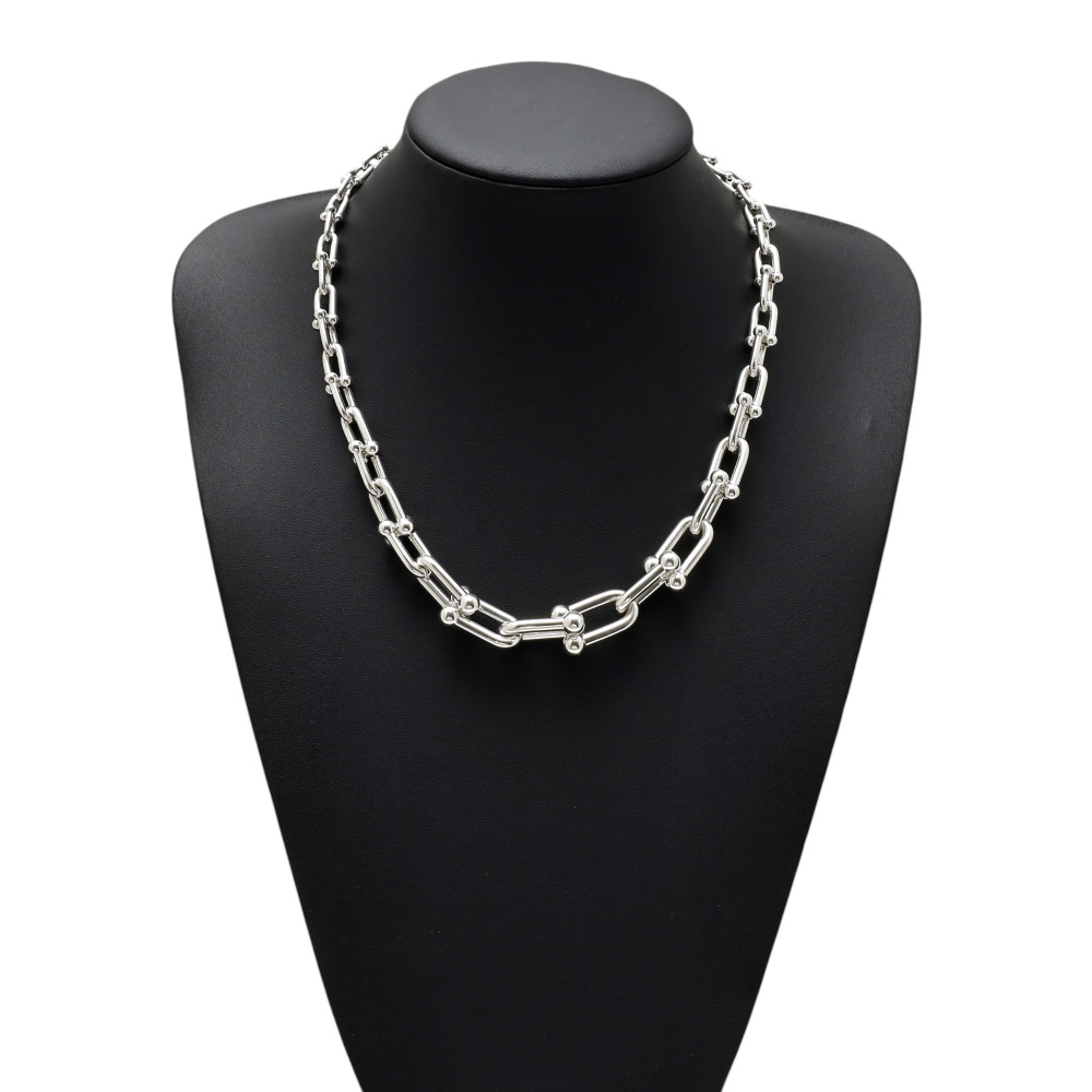 Tiffany & Co. Hardware Graduated Link Sterling Silver Necklace 60153092