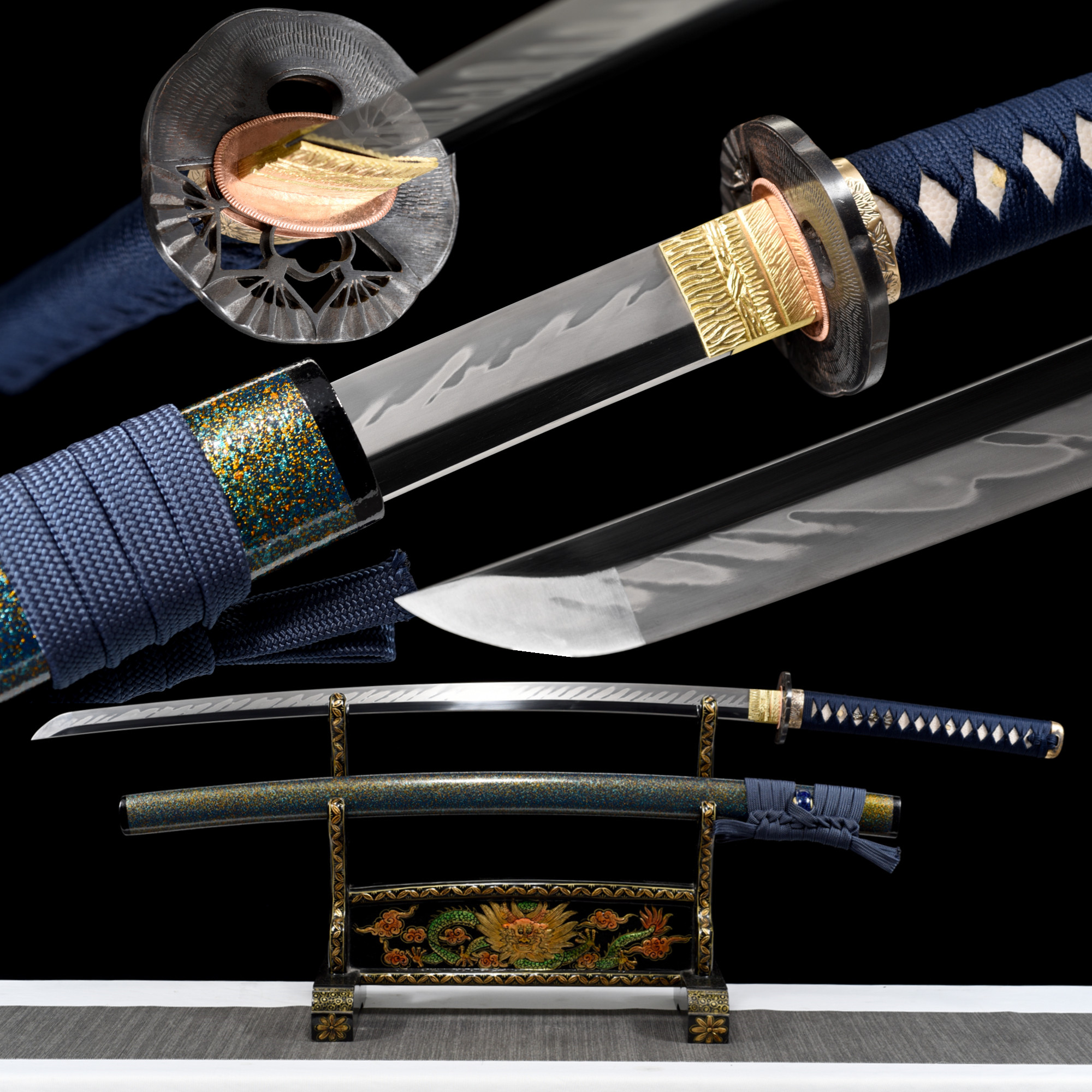 T10 Clay Tempered Green Katana – Full Tang, Real Hamon