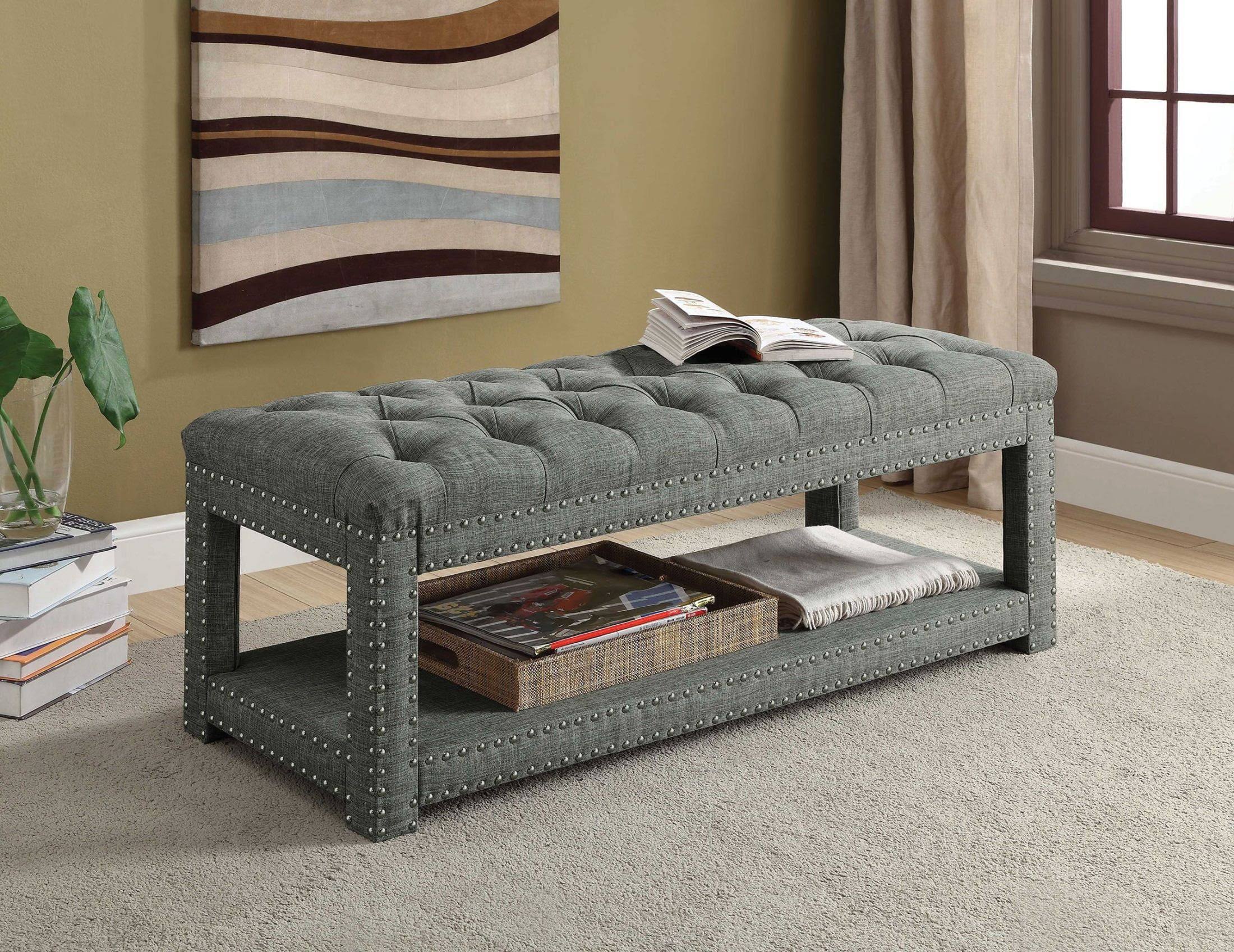 Furniture of America Einar Light Gray Small Bench