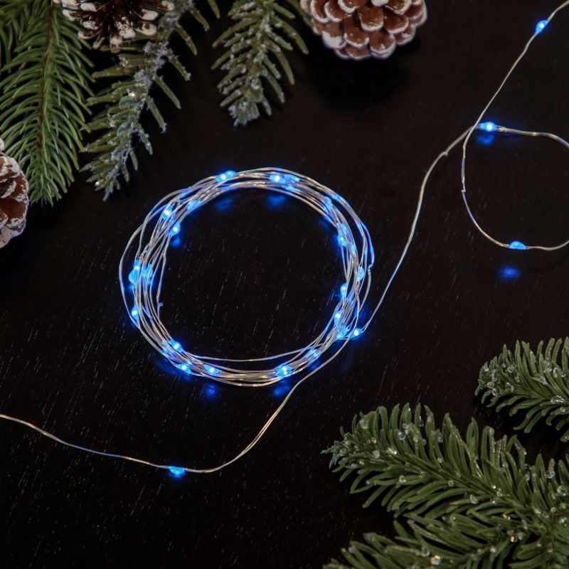 Northlight Micro Fairy Christmas Lights - Blue LED - 16' Copper Wire - 50ct