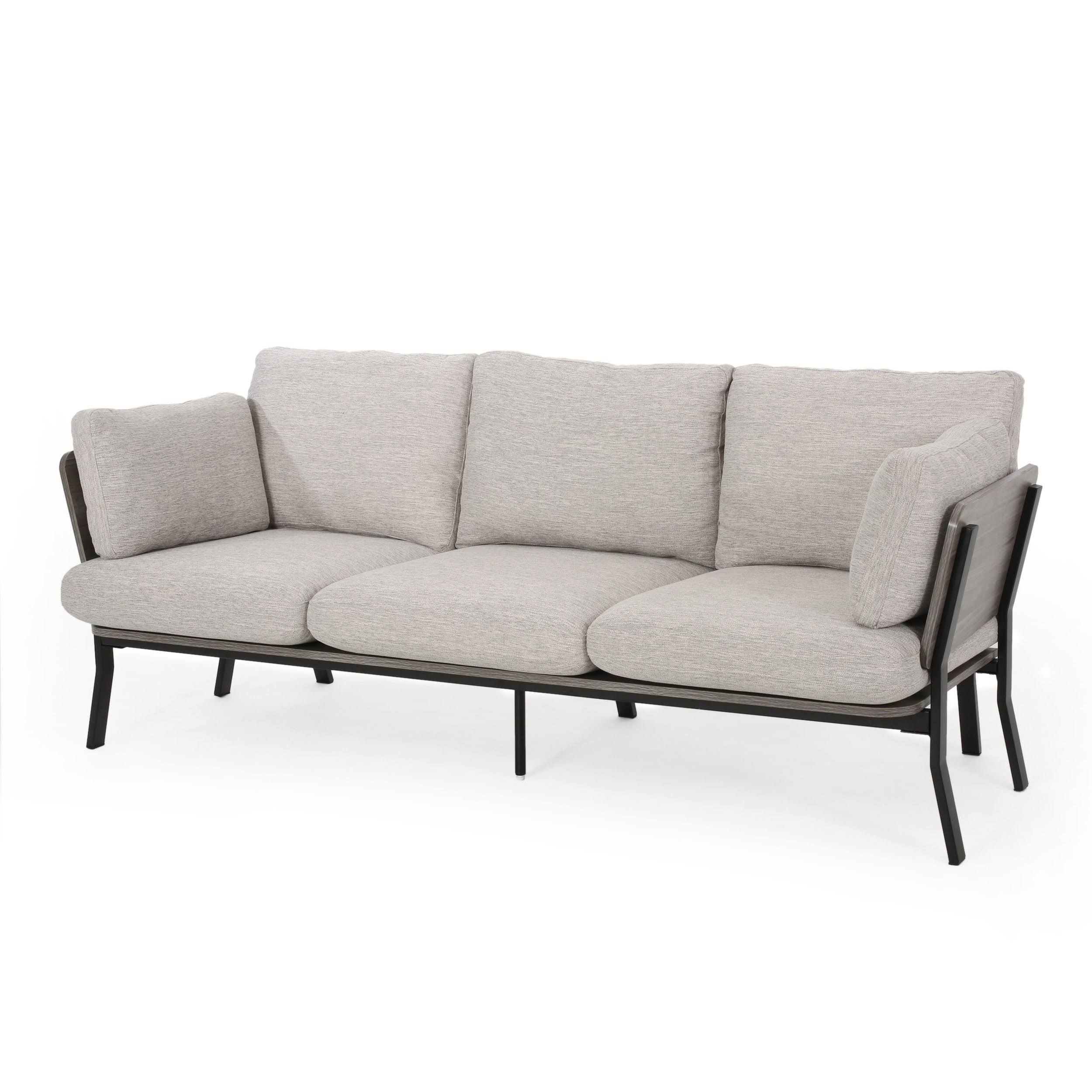 Athea Mid-Century Modern 3 Seater Wood Frame Sofa - Navy Blue