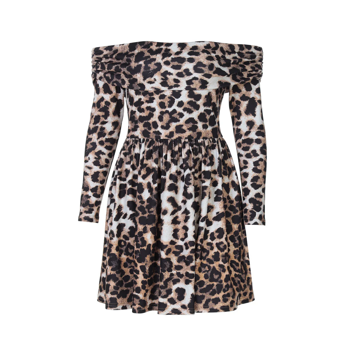 Elegant Off Shoulder Long Sleeve Pleated DressClistos