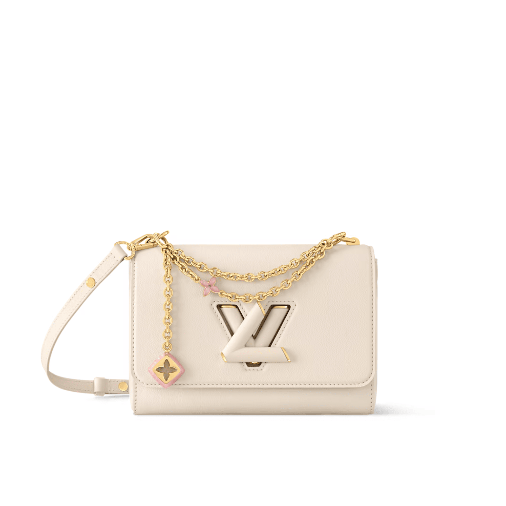 Louis Vuitton Twist MM Slim Medium Quartz Taurillon Leather Shoulder Bag 23cm/9.1in M14341