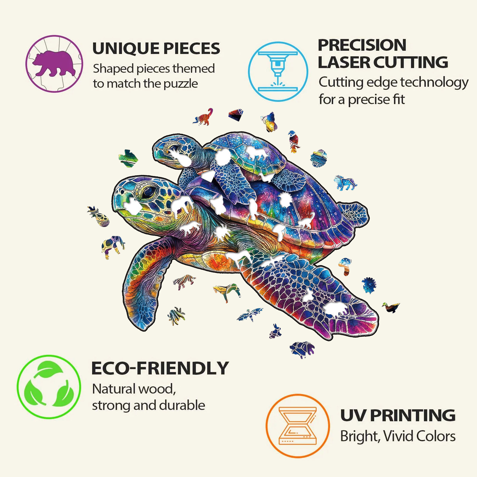 Animal Wooden Puzzle-Lovely tortoise