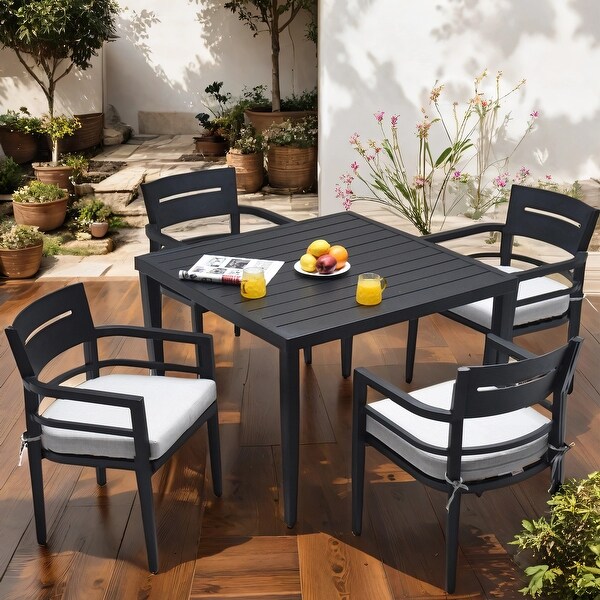 5Piece Outdoor Patio Aluminum Furniture,including 4 Dining Chairs and 40