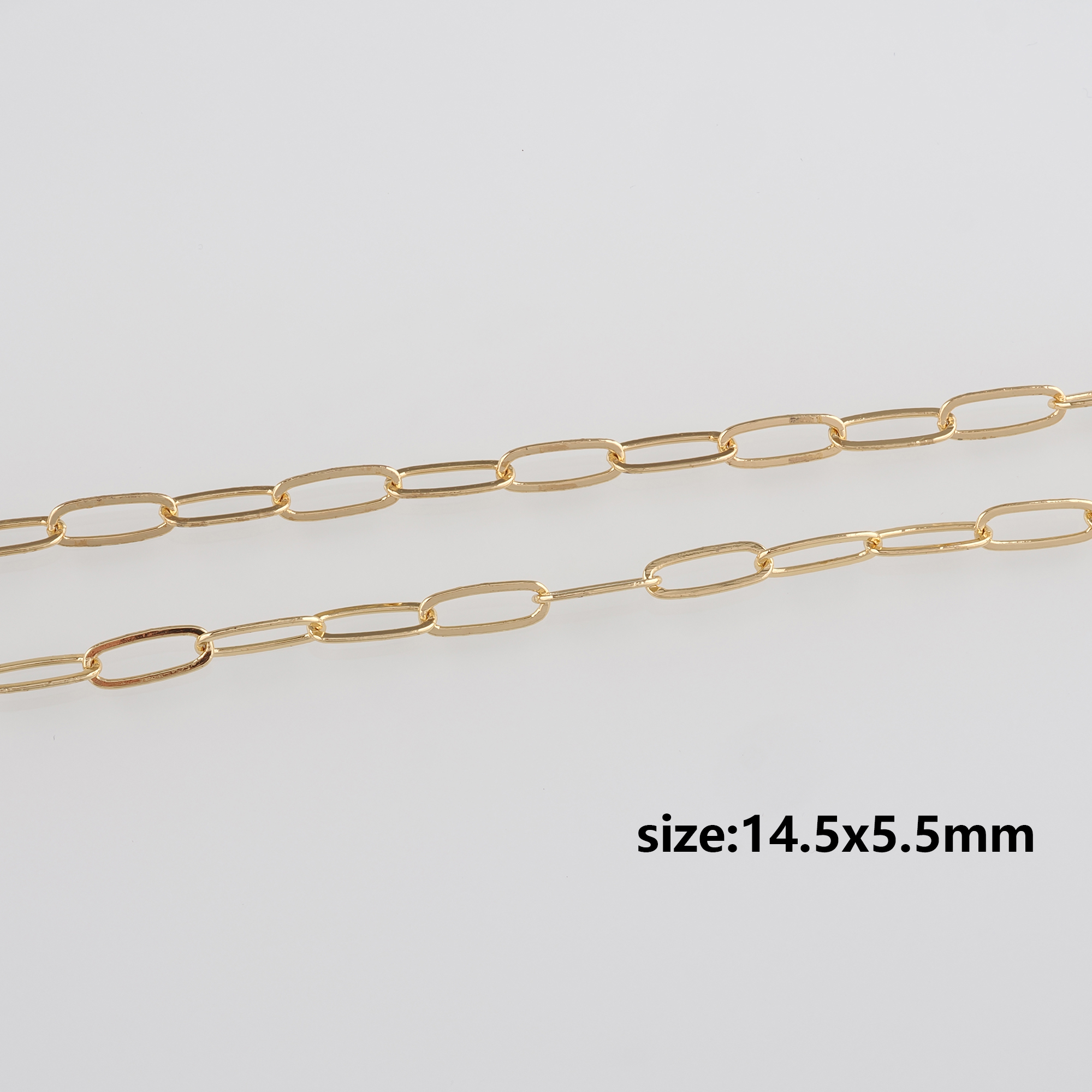 18K Gold Filled Paper Clip Chain Necklace,Dainty Link Chain,Gold Oval Chain Necklace for DIY Jewelry Making Supply