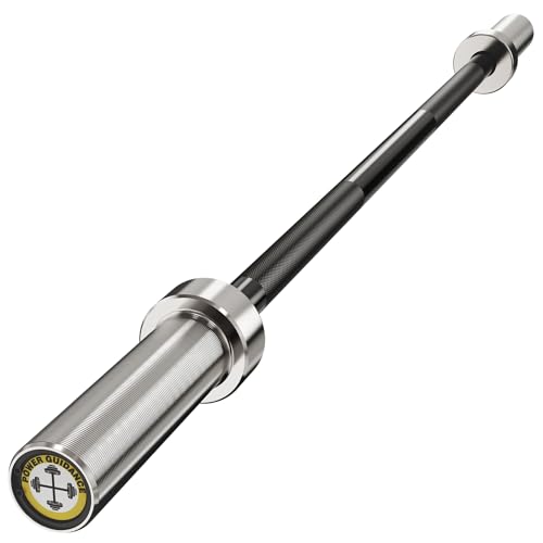 POWER GUIDANCE Chrome Olympic Barbell Bar, 2 Inch Weight Bar for lifting, Hip Thrusts,Universal Strength Training Bars ​4ft/5ft/6ft