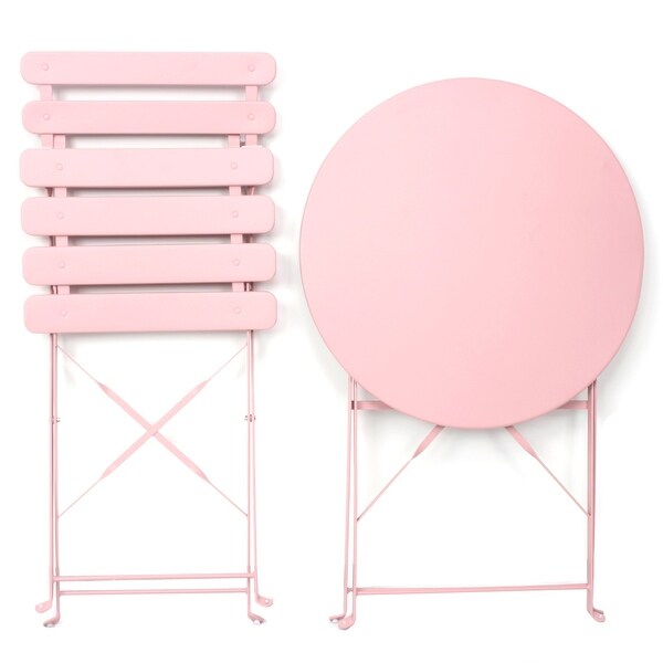 Merax 3 Pieces Patio Bistro Balcony Metal Set