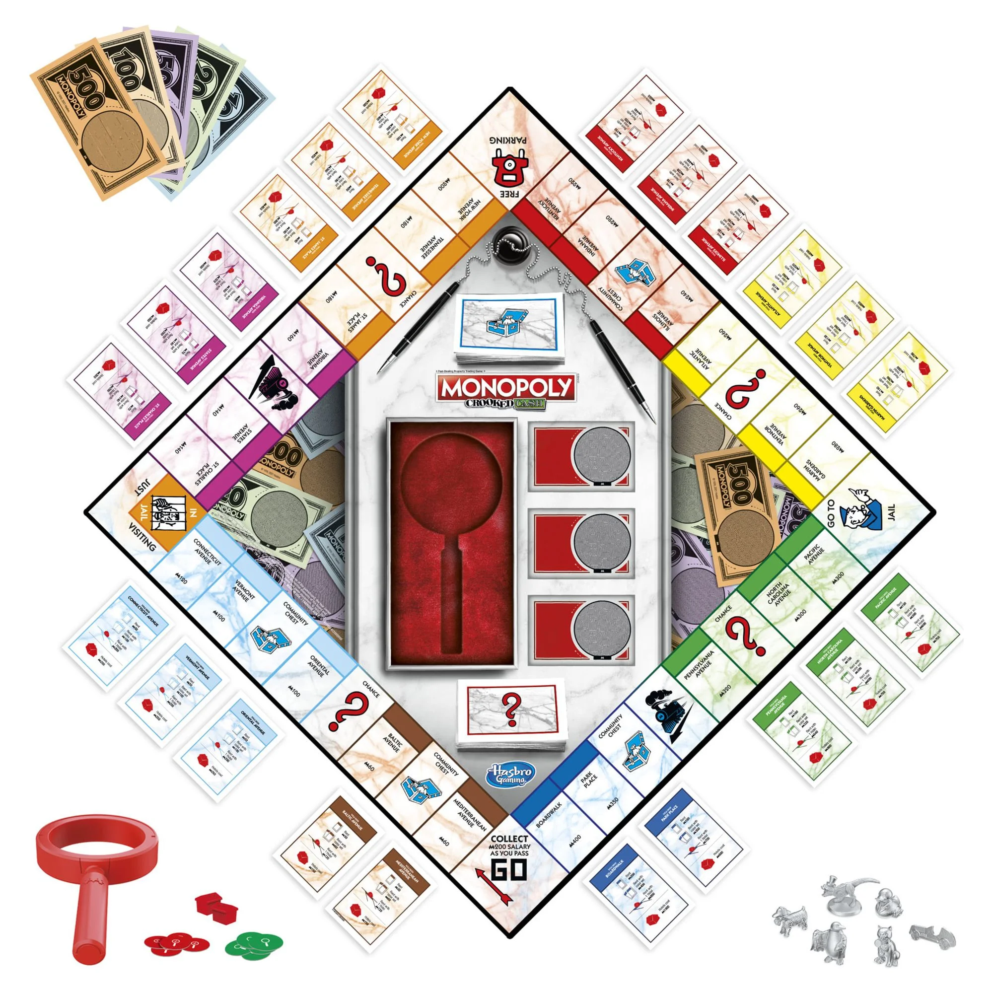 Monopoly Crooked Cash Board Game For Families and Kids, Includes Mr. Monopoly's Decoder