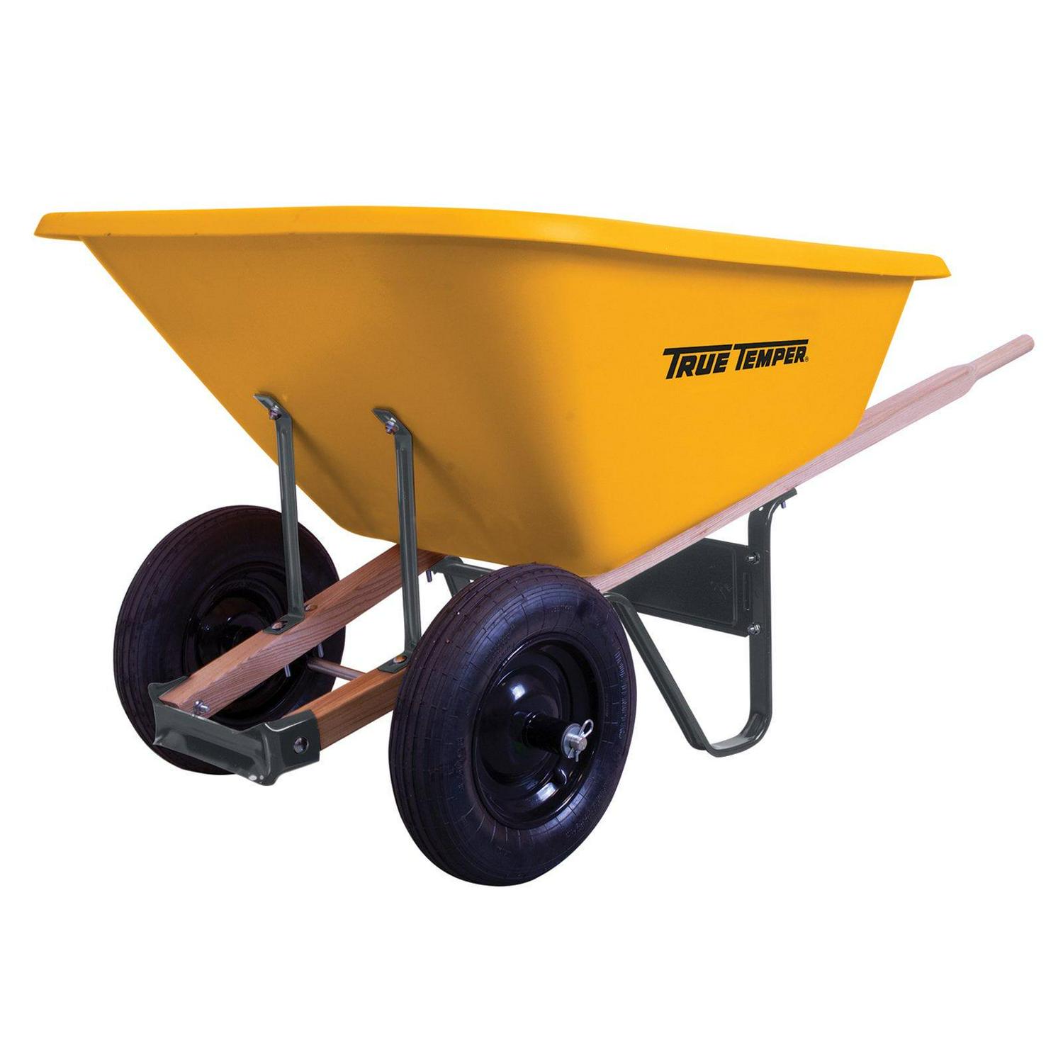 2026 8 Cu Ft Poly Wheelbarrow with Dual Tires – Durable Plastic Construction