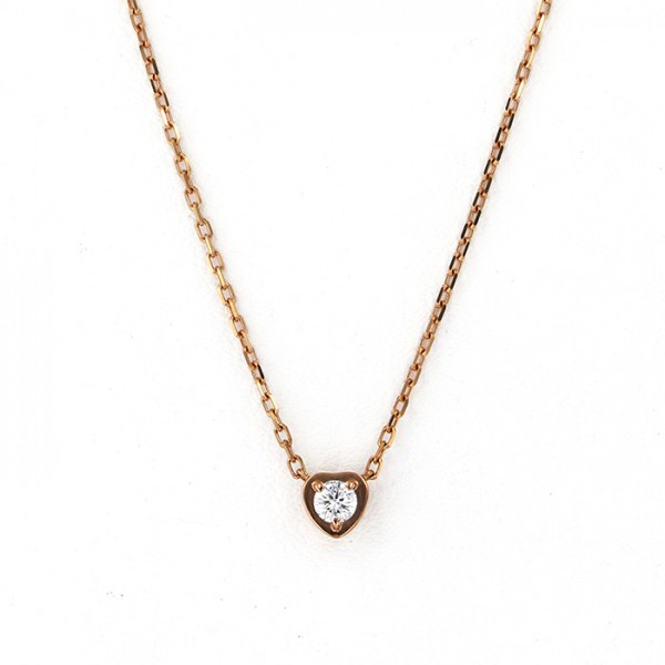 Cartier Damour (diamant Leger) Mm Necklace 18K Rose Gold Diamond